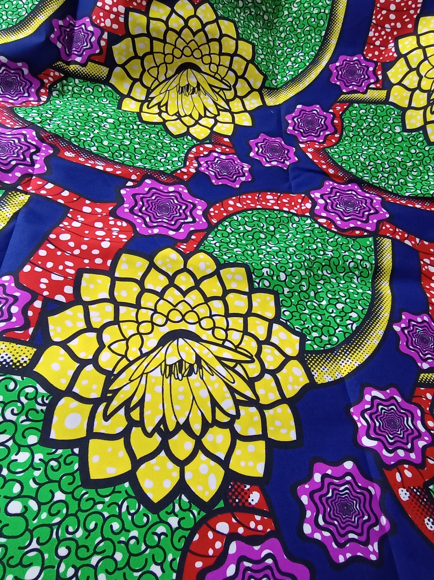 Polycotton African Fabric 6 Yards Soft Ankara Wax Print Material