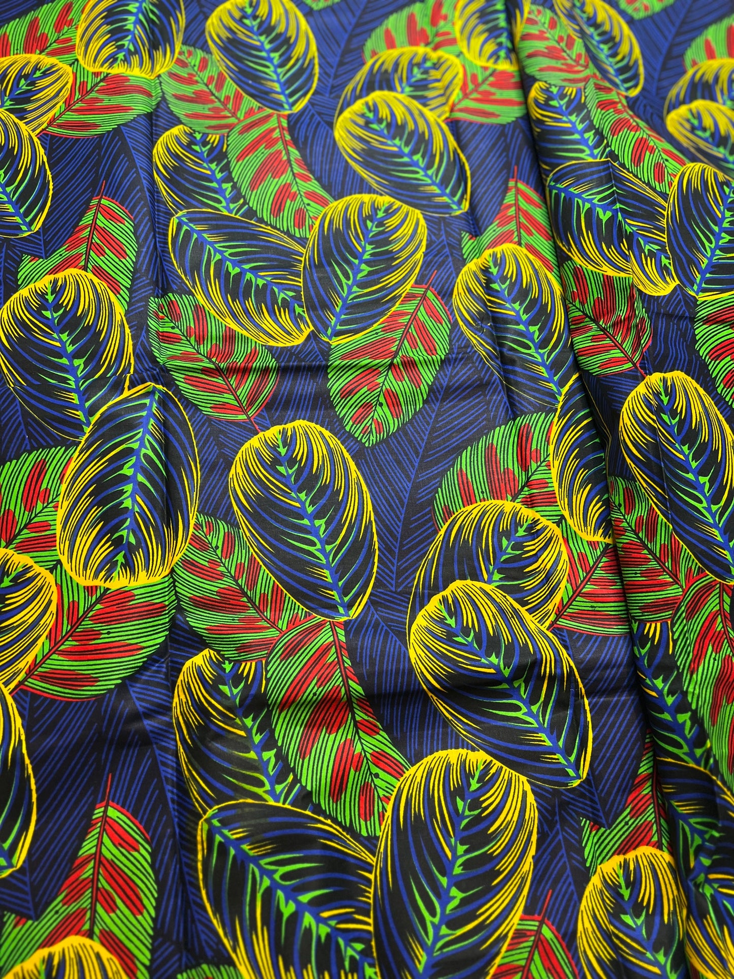 African Ankara Wax Print Fabric, 100% Cotton, 6 Yards