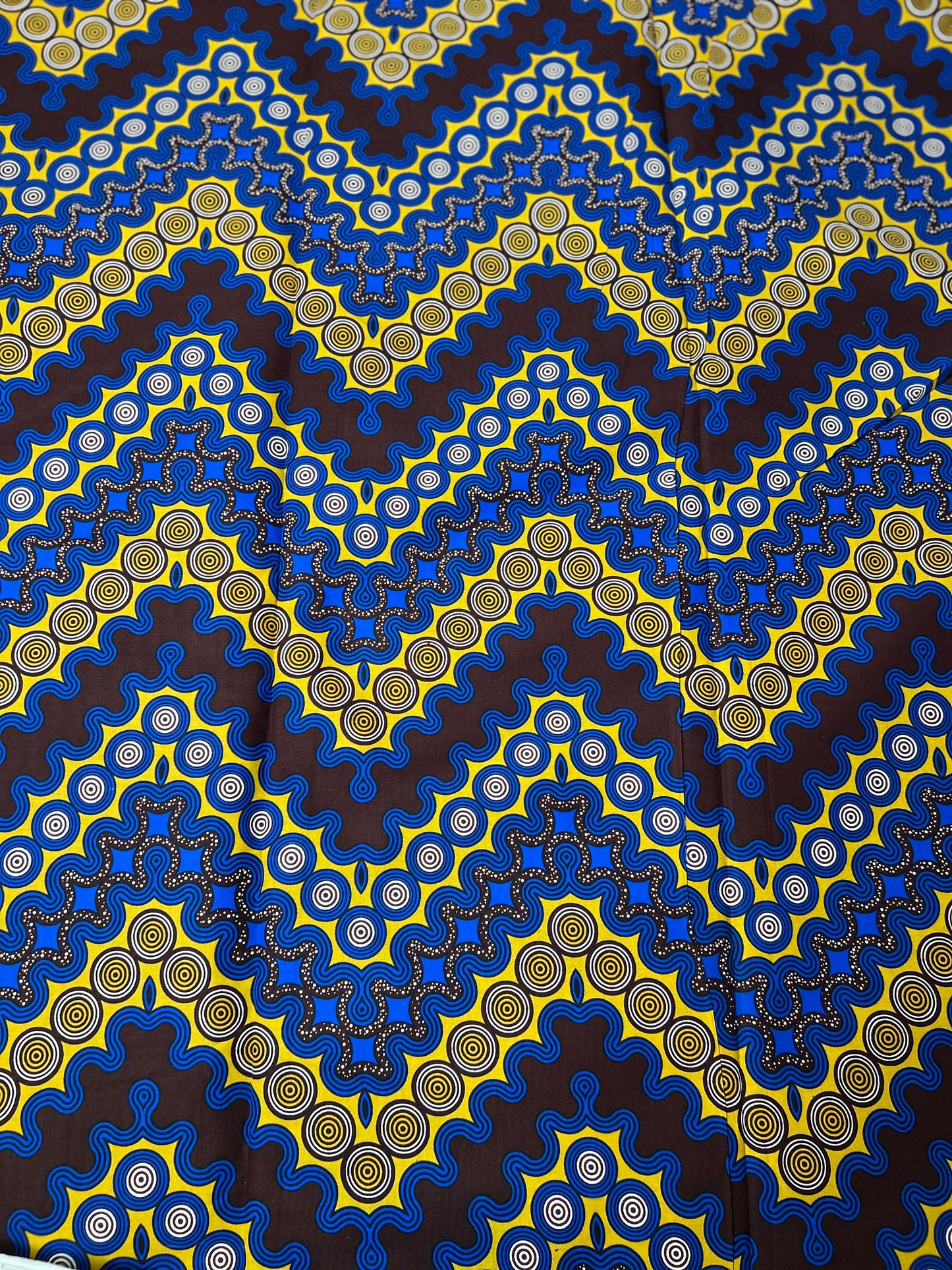 African Ankara Wax Print Fabric, 100% Cotton, 6 Yards