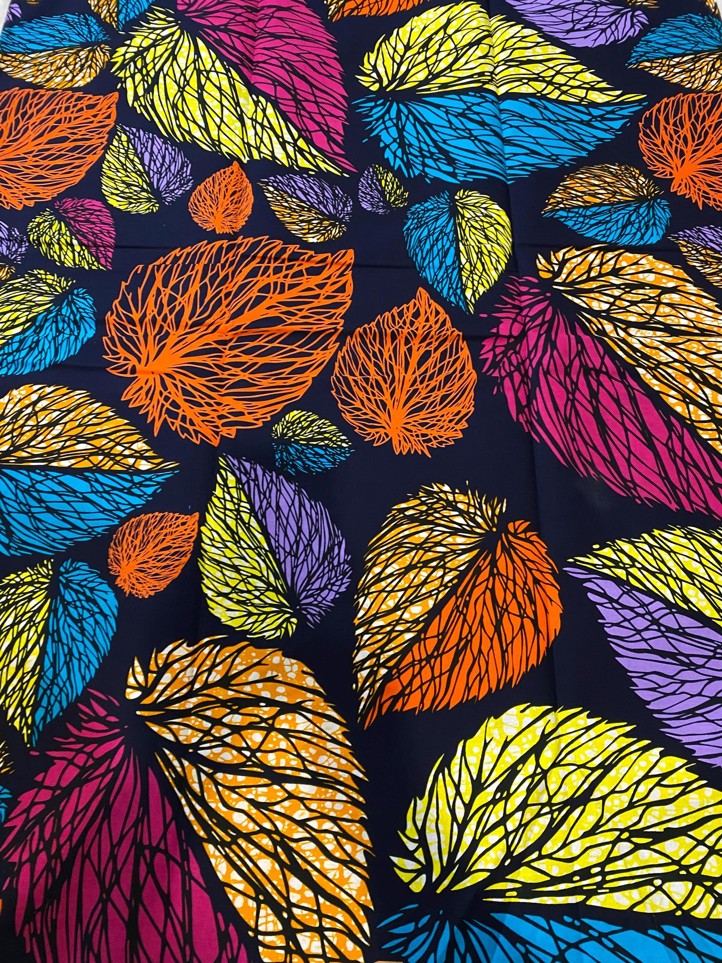 African Ankara Wax Print Fabric, 100% Cotton, 6 Yards