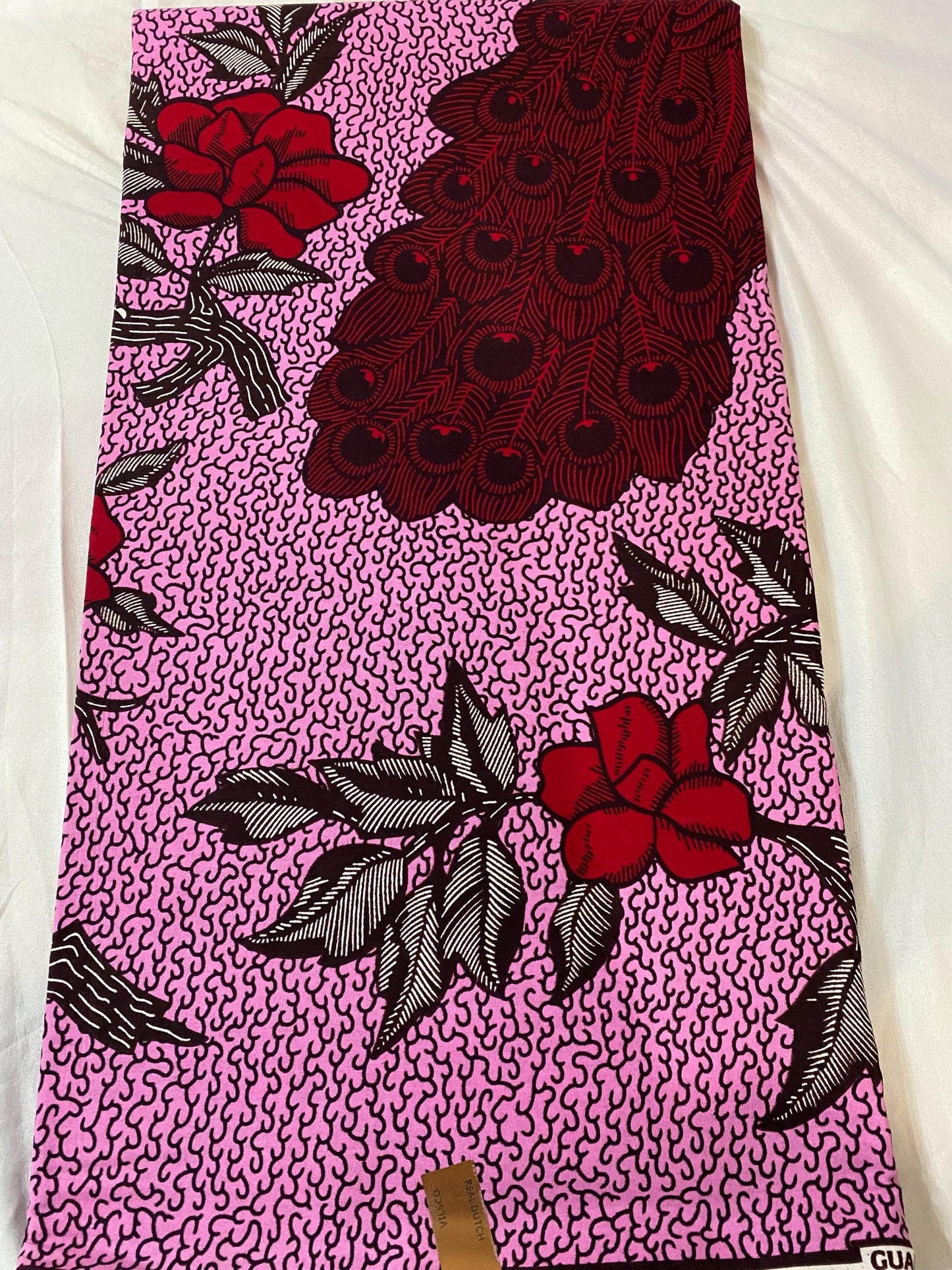 African Ankara Wax Print Fabric, 100% Cotton, 6 Yards