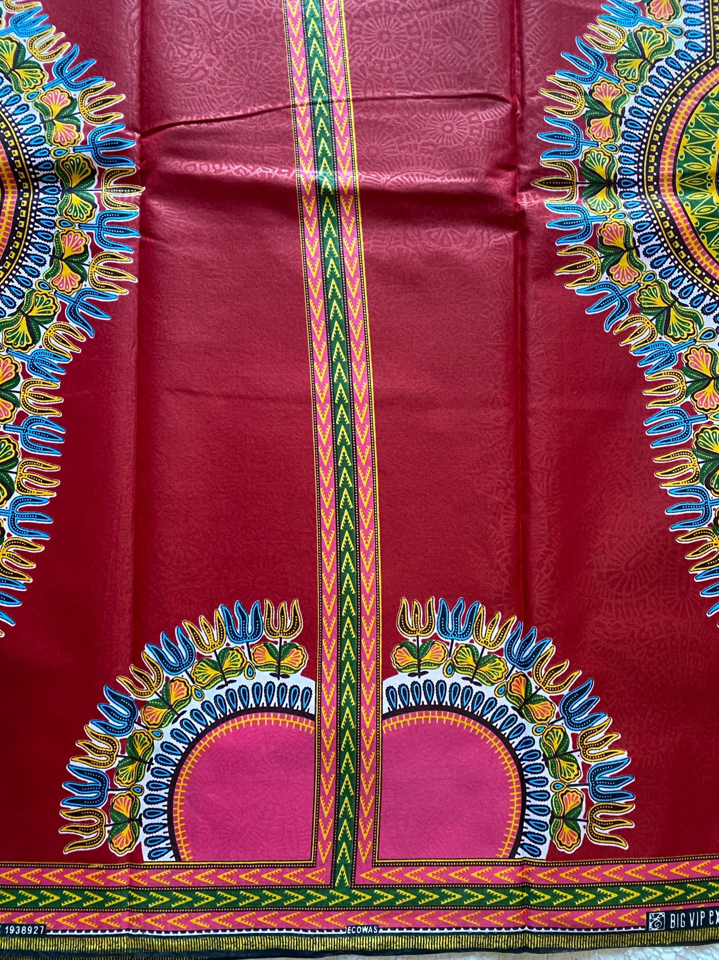 Dashiki African Wax Print Fabric: 100% Cotton Angelina Print, 6 Yards