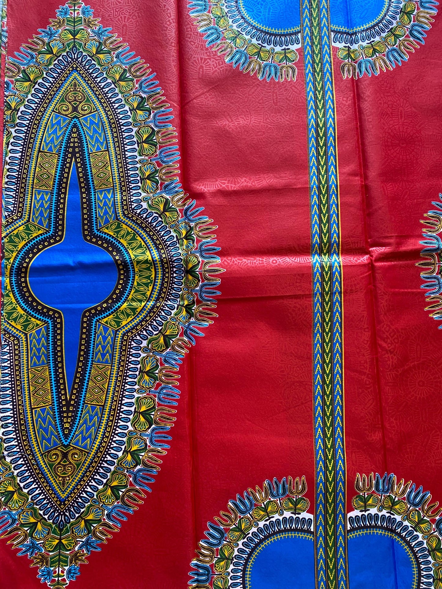 Dashiki African Wax Print: Angelina Cotton Fabric, 6 Yards