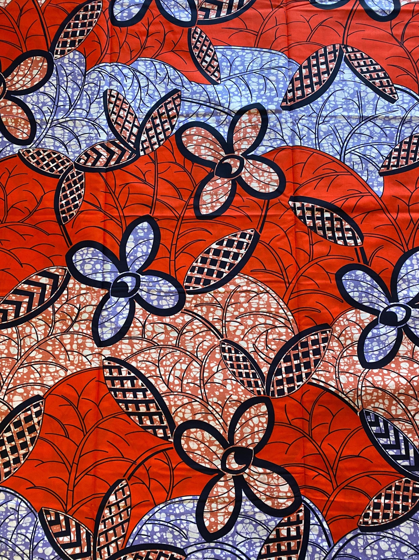 African Ankara Wax Print Fabric, 100% Cotton, 6 Yards