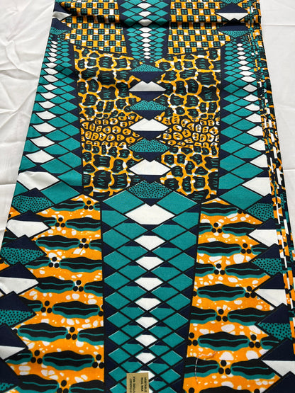 Polycotton African Fabric 6 Yards Soft Ankara Wax Print Material