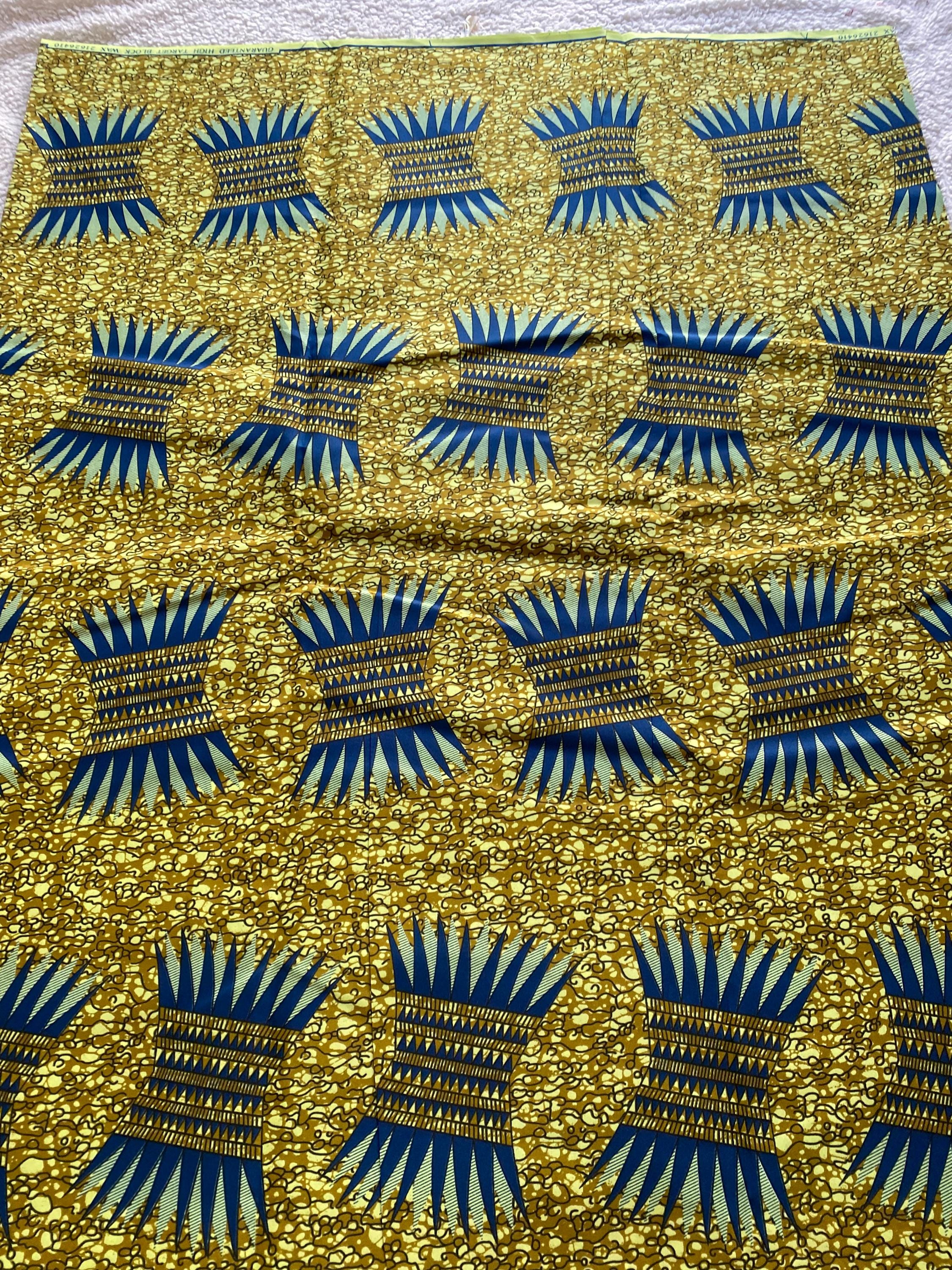 Polycotton African Fabric 6 Yards Soft Ankara Wax Print Material