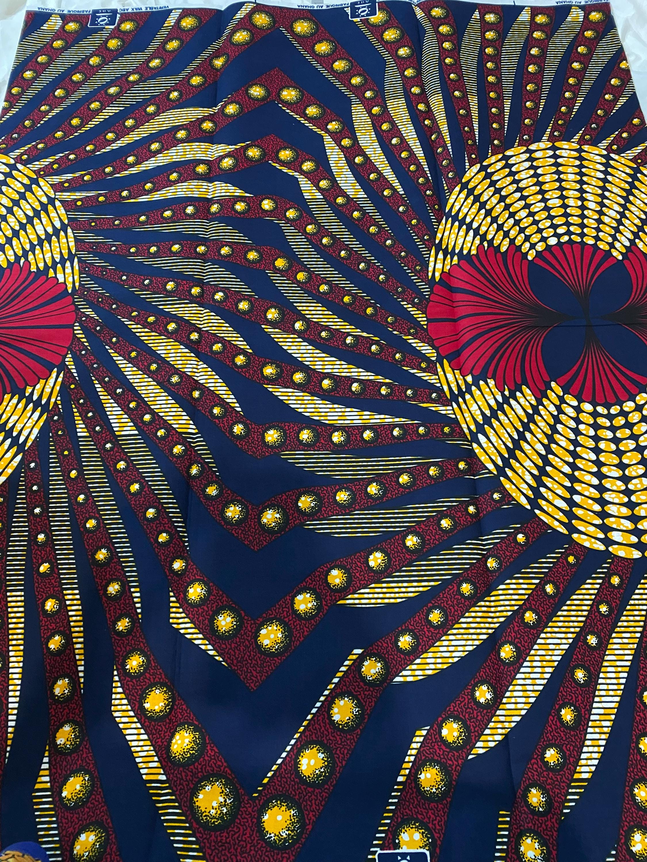 6 Yards 100% Cotton Ankara Wax Print Fabric African Print for Dressmaking, Quilting & Home Décor