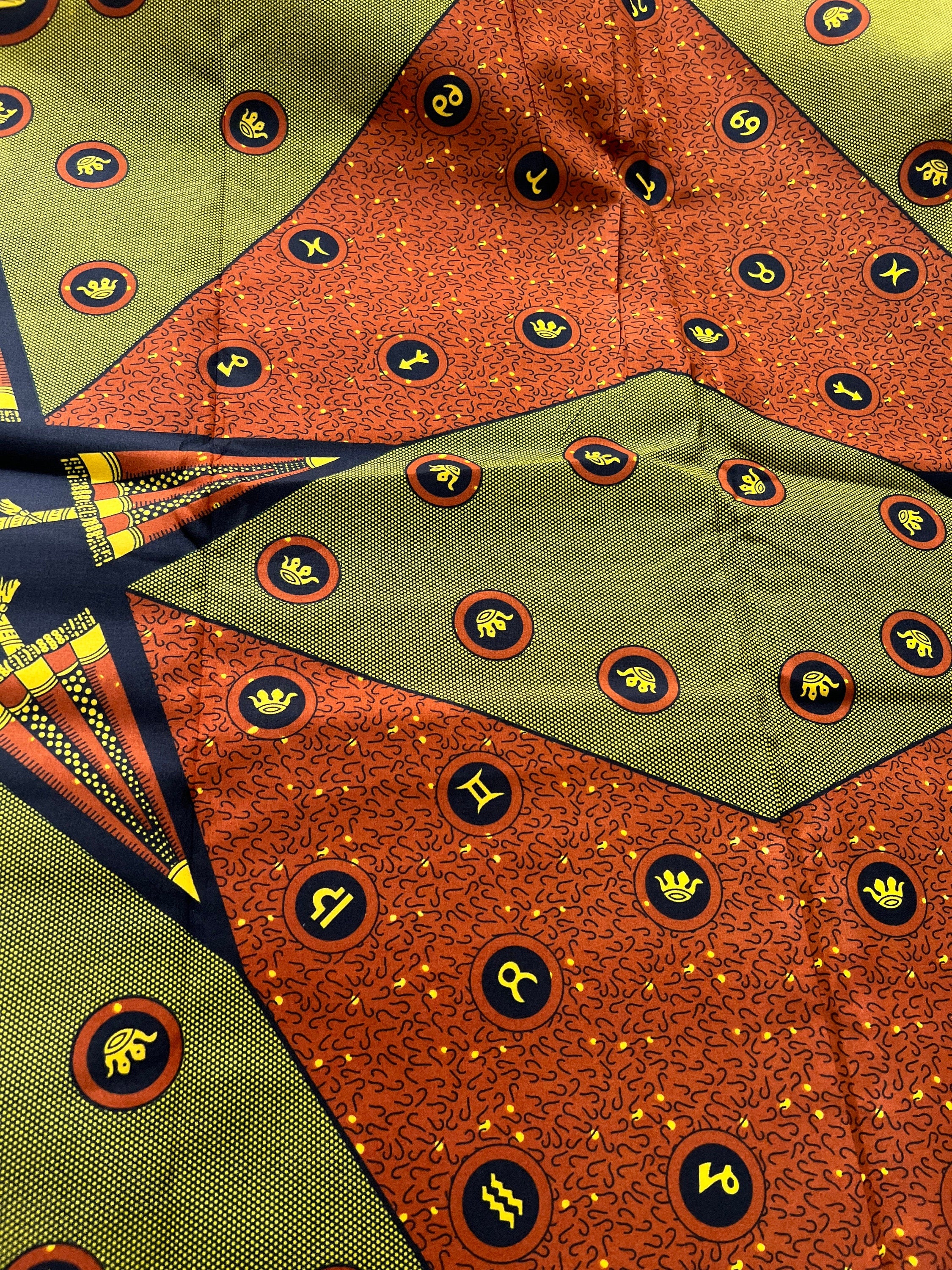 Double Sided Ankara Fabric: Colorful African Print, 6 Yards