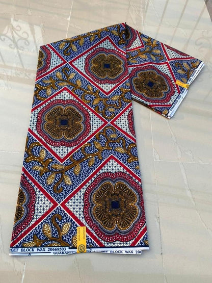 Polycotton African Fabric 6 Yards Soft Ankara Wax Print Material