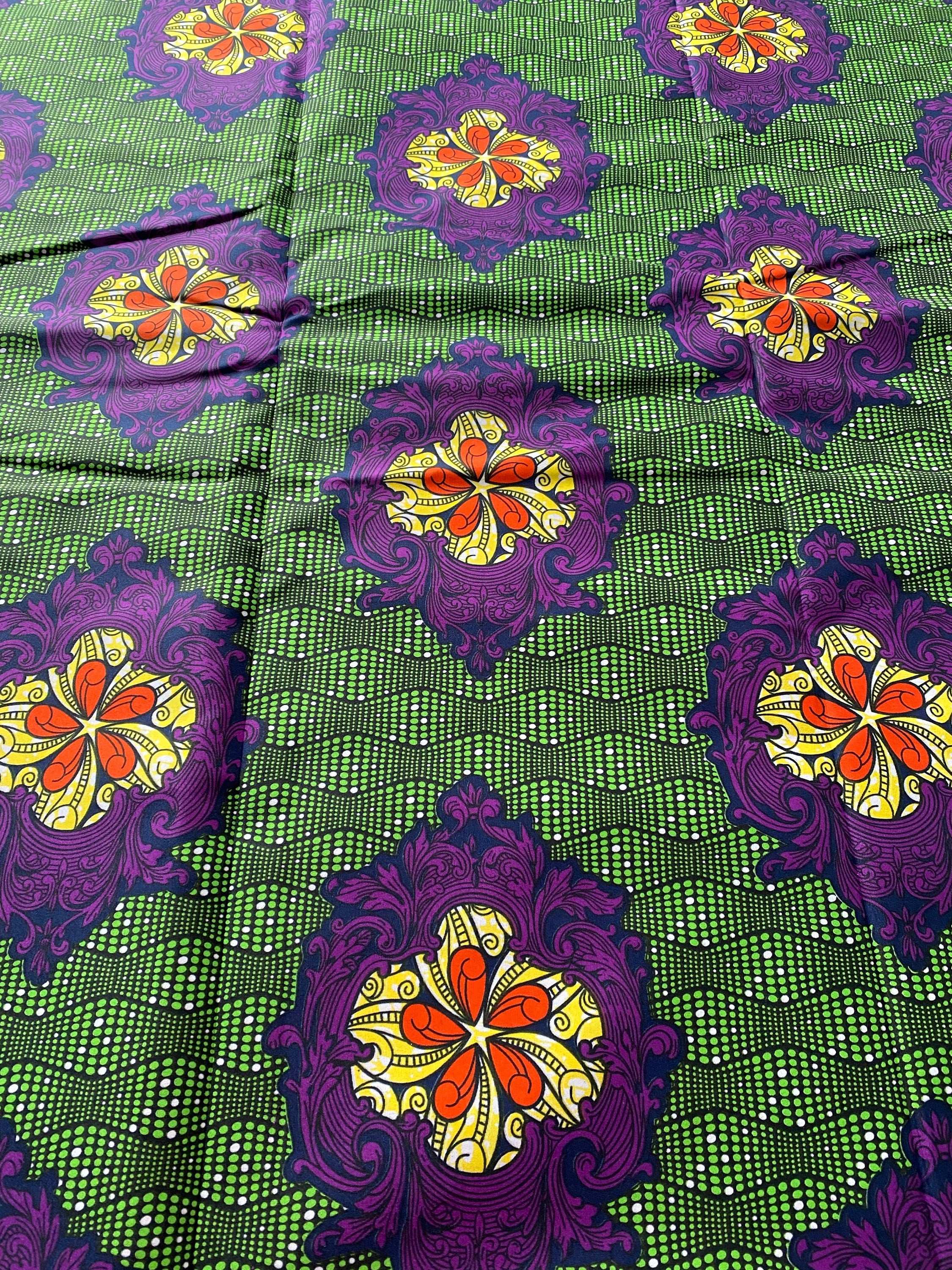 Polycotton African Fabric 6 Yards Soft Ankara Wax Print Material