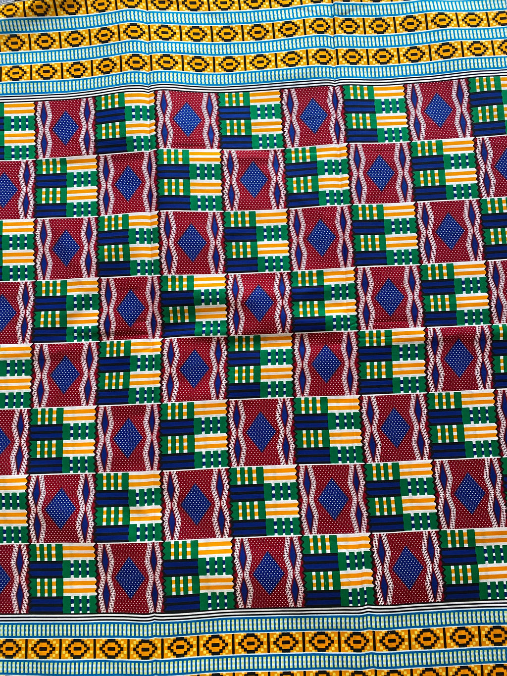 6yards Kente Genuine 100% cotton fabric  African wax