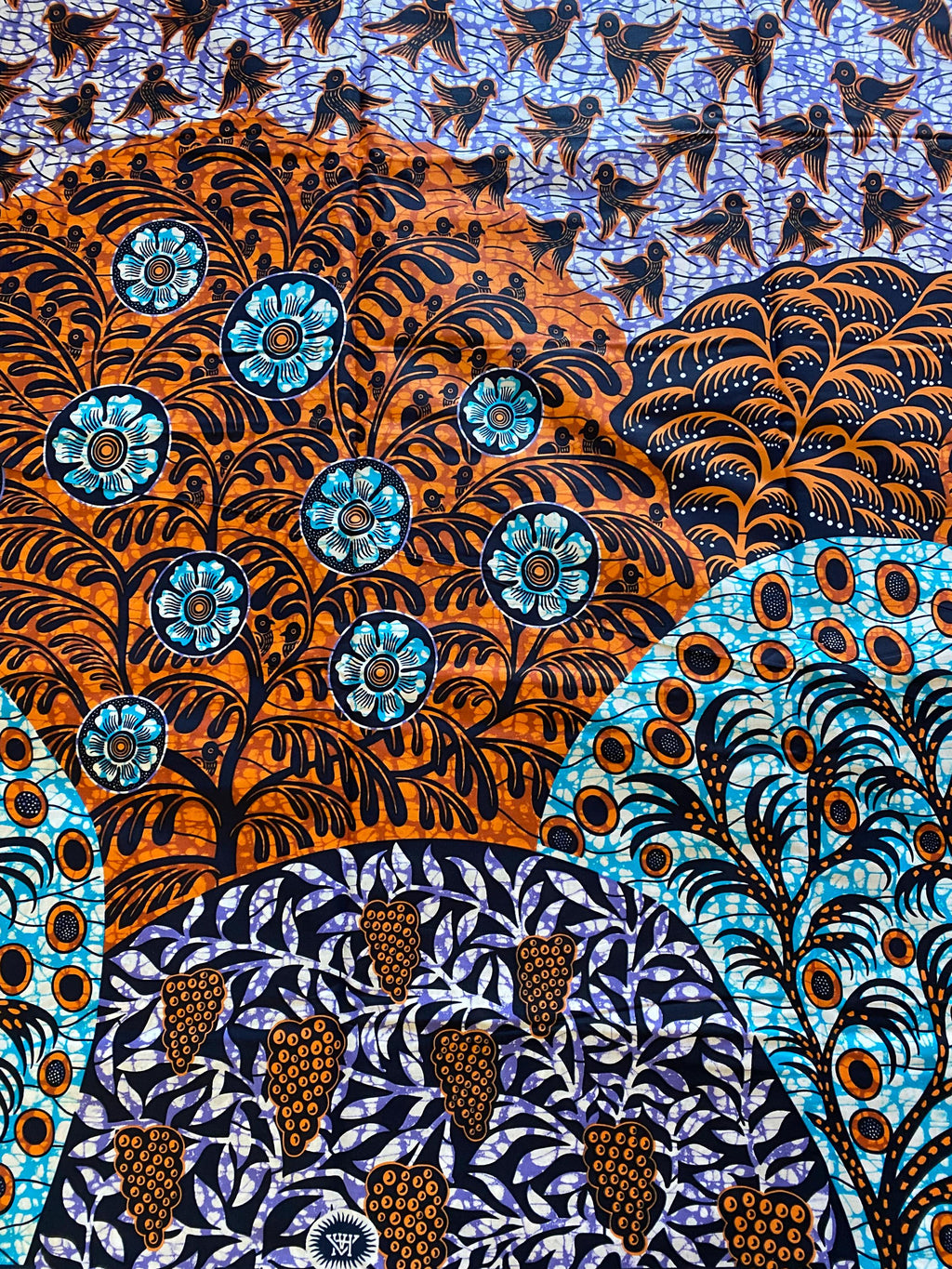 African Wax Print Fabric - 6 Yard Ankara Cotton, multicoloured design