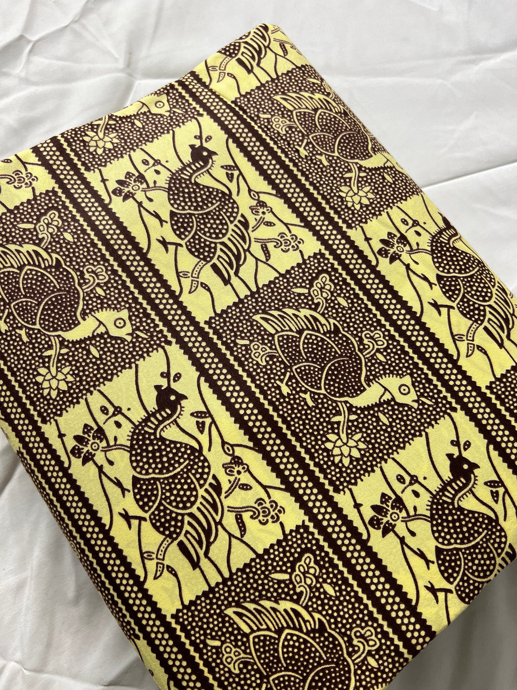 Leaf Print Ankara Fabric: Polycotton Wax Print, 6 Yards