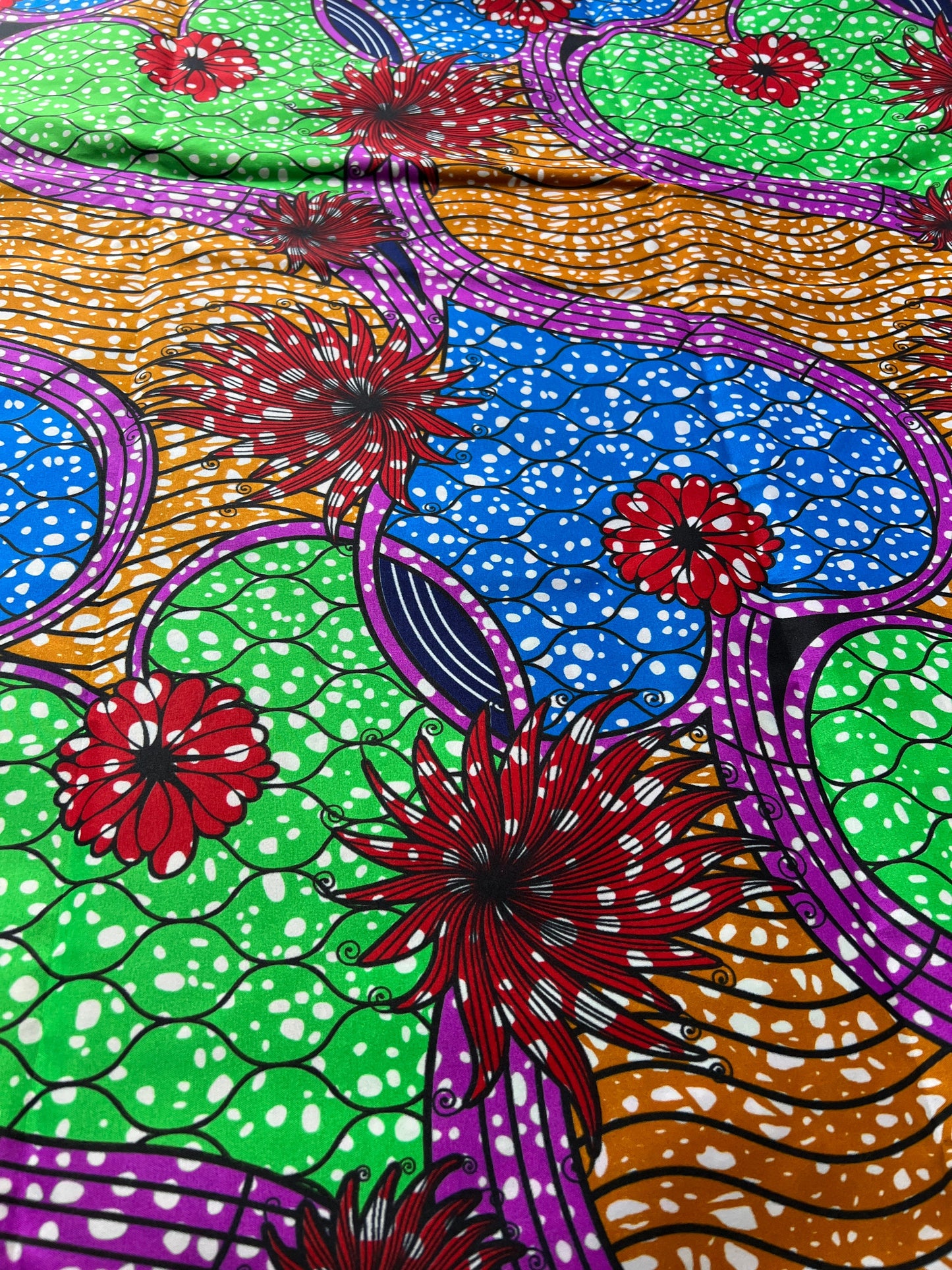 Polycotton African Fabric 6 Yards Soft Ankara Wax Print Material