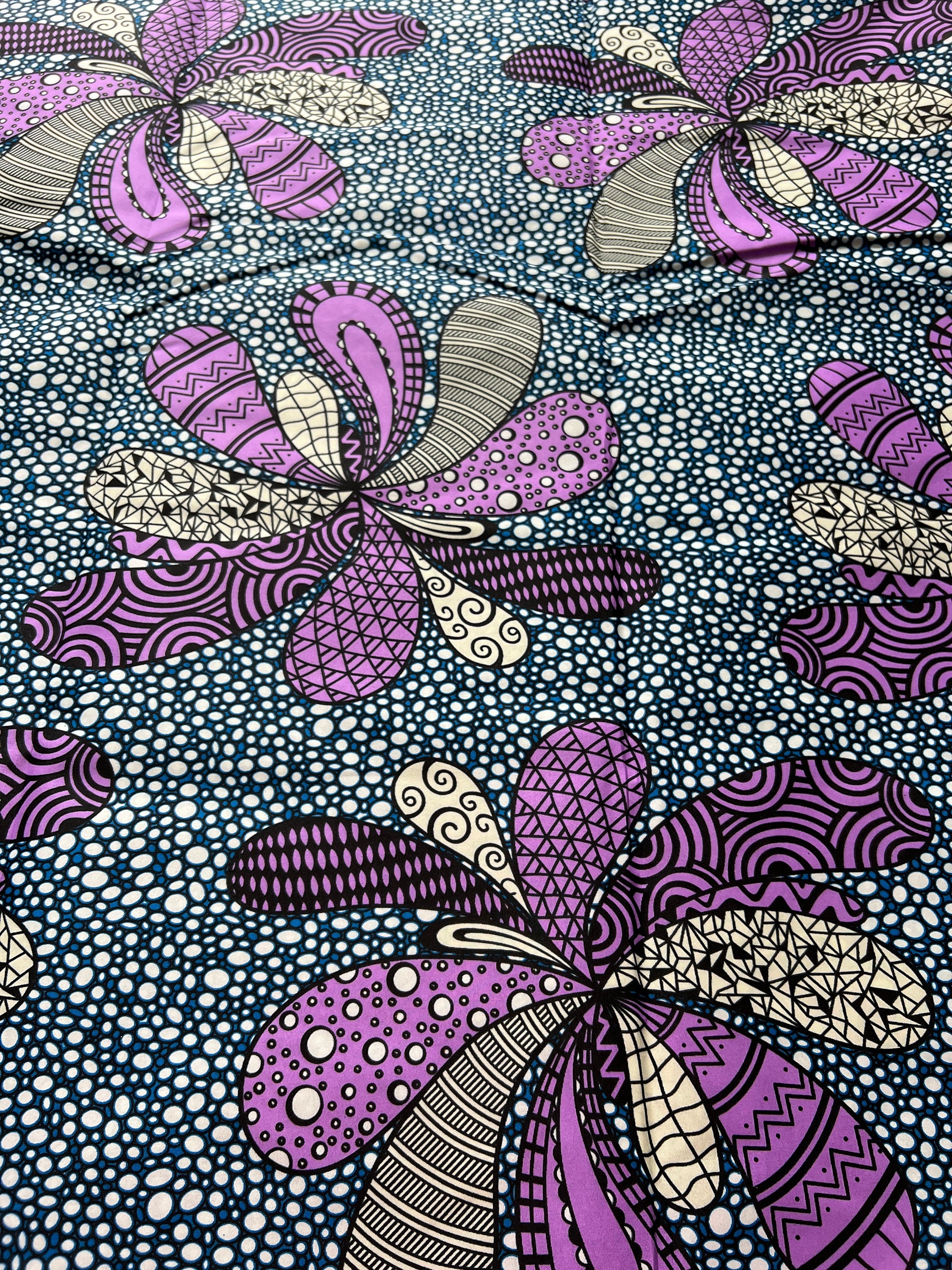 Polycotton African Fabric 6 Yards Soft Ankara Wax Print Material