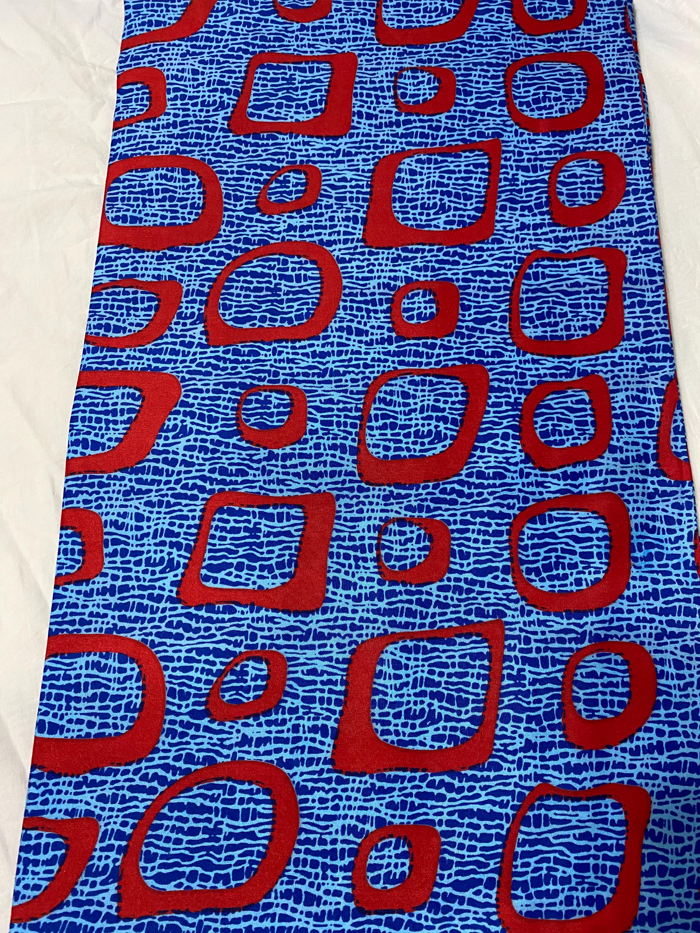 Colorful Ankara Fabric: African Print Polycotton, 6 Yards