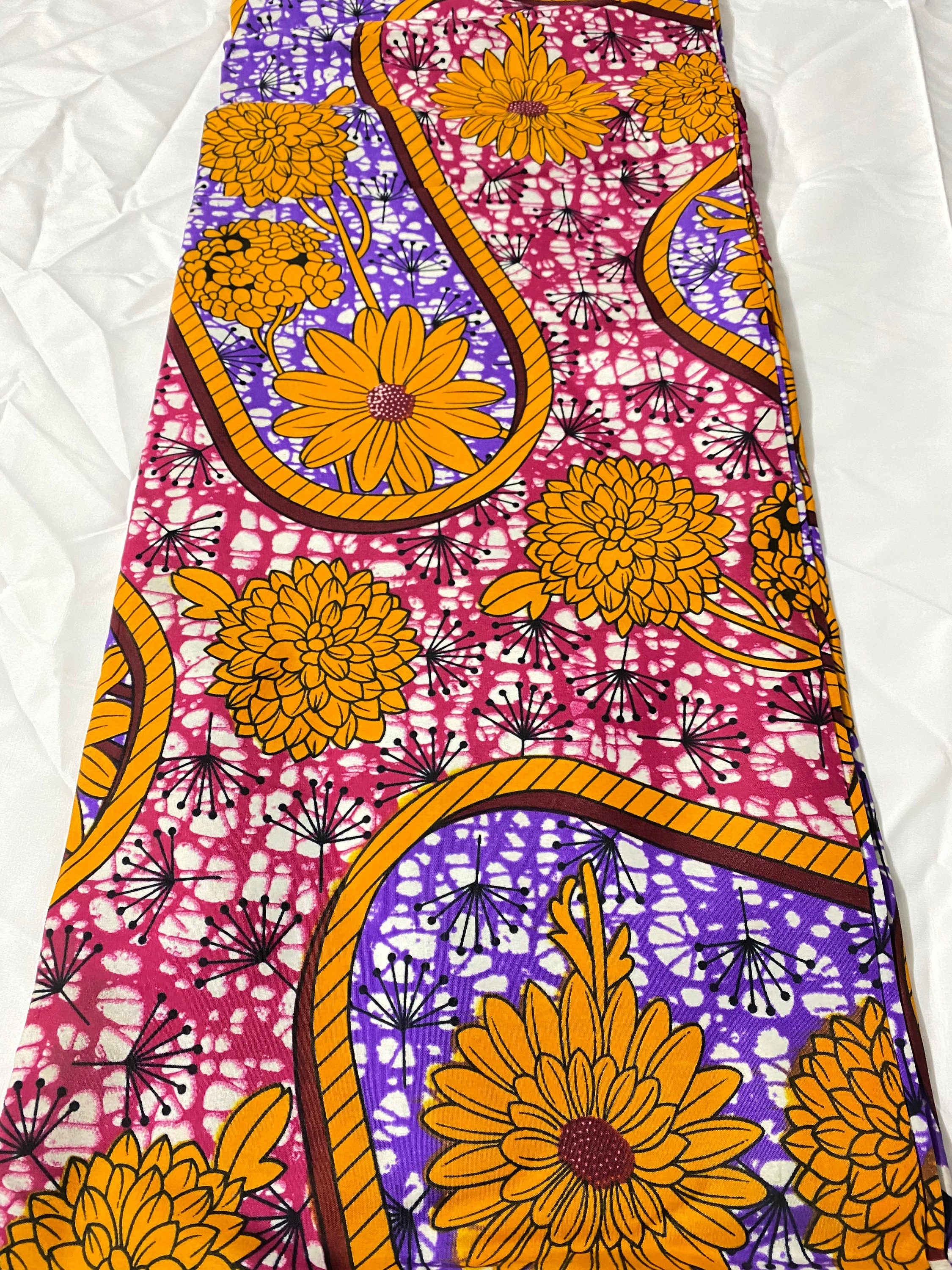 Polycotton African Fabric 6 Yards Soft Ankara Wax Print Material