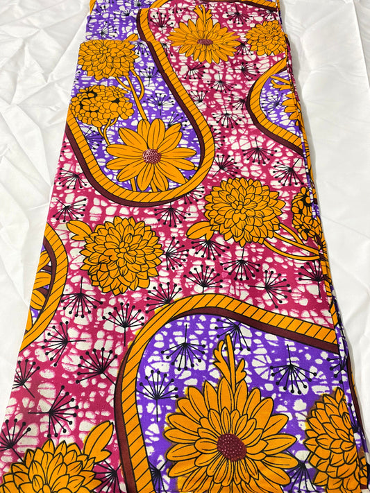 Polycotton African Fabric 6 Yards Soft Ankara Wax Print Material