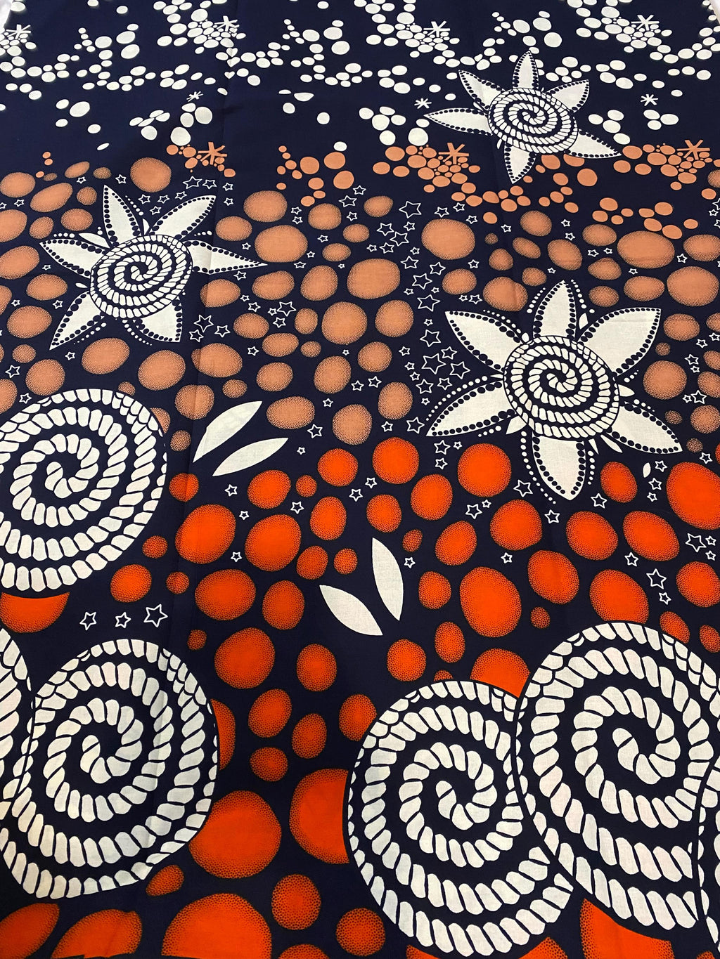 Floral African Wax Print Fabric: Multicolored Cotton Textile, 6 Yard