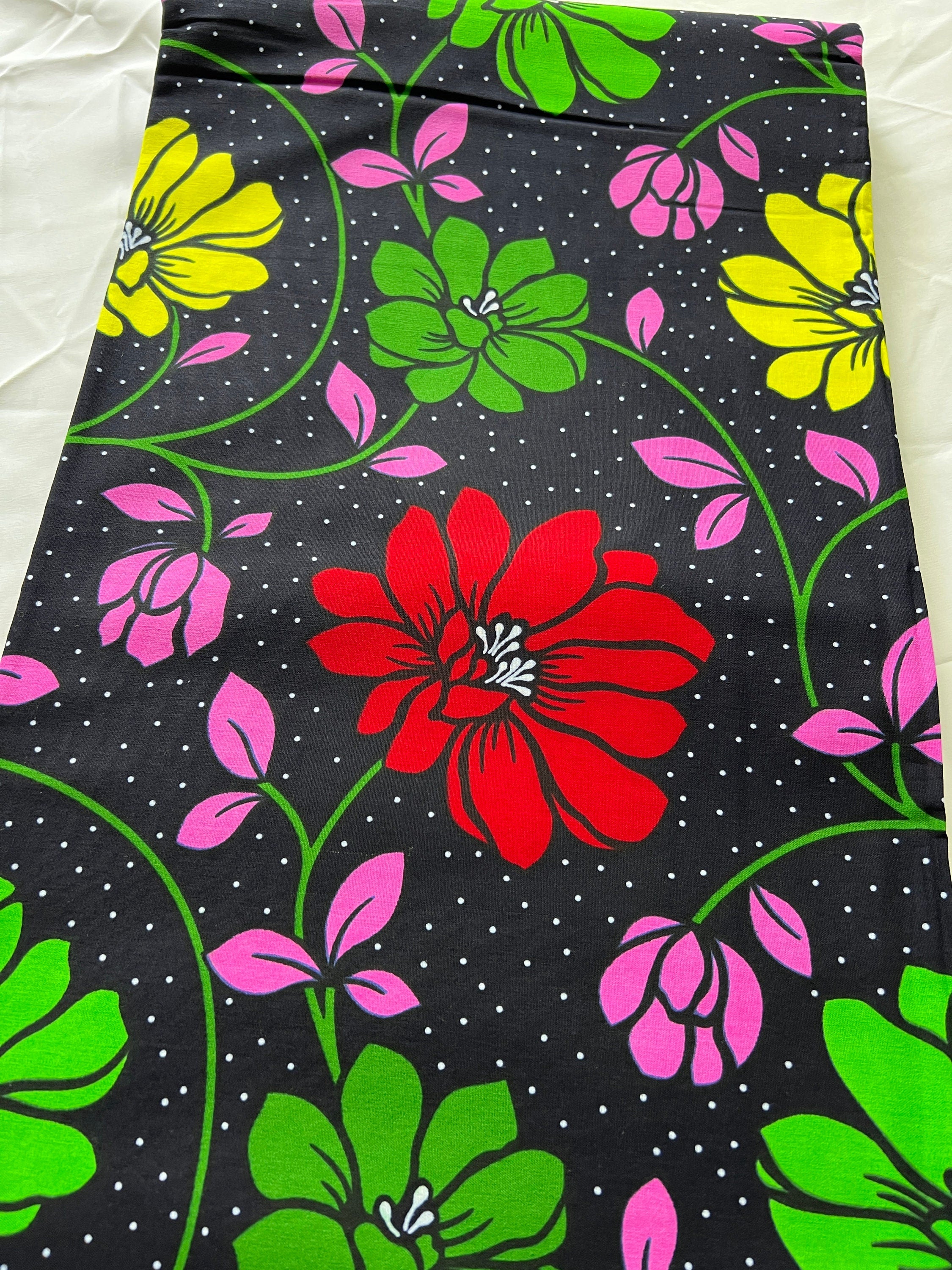 Bold Ankara African Print Fabric: 6 Yards 100% Cotton Wax Print