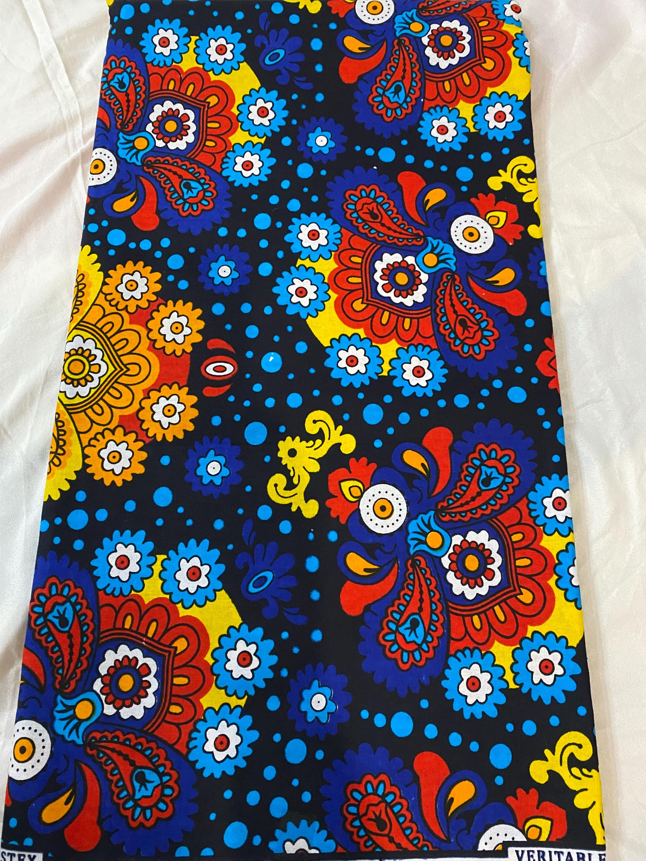 6 Yards 100% Cotton Ankara Wax Print Fabric African Print for Dressmaking, Quilting & Home Décor
