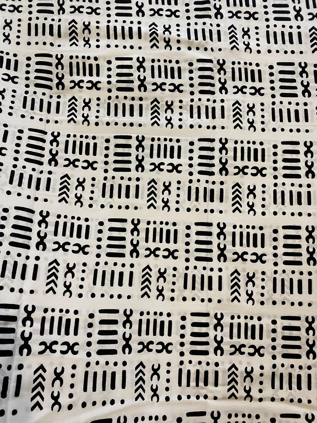 Monochrome African Wax Print Fabric, 100% Cotton 6 Yards
