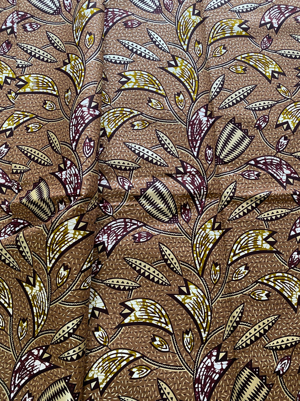 Gold Embellished Ankara Fabric 6 Yards African Wax Print with Gold Detail