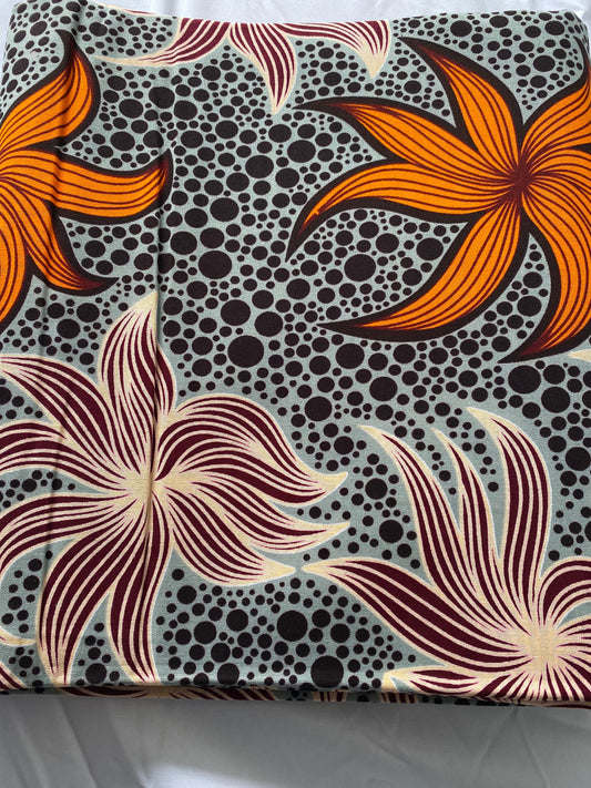 6 Yards 100% Cotton Ankara Wax Print Fabric African Print for Dressmaking, Quilting & Home Décor