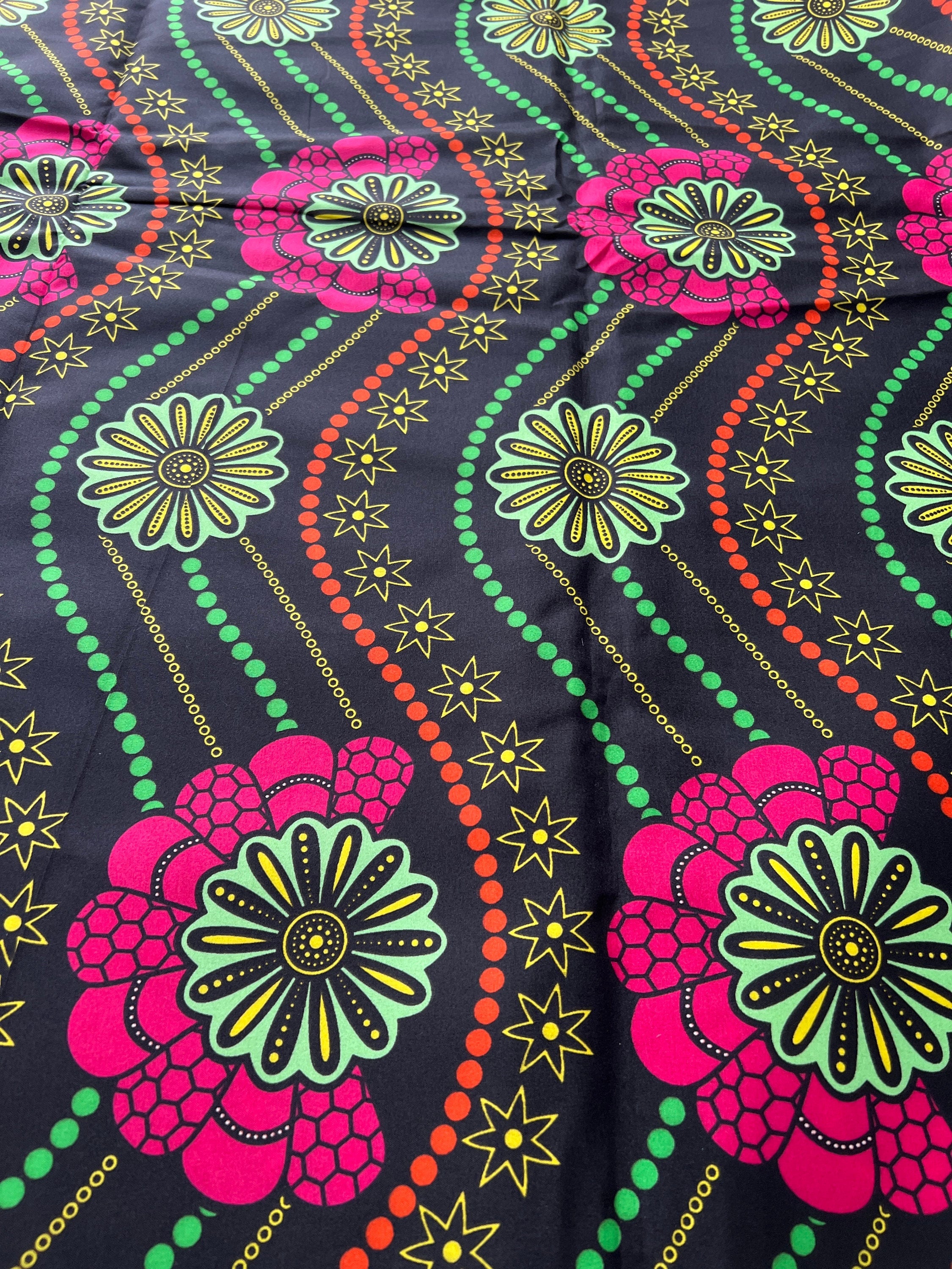 Polycotton African Fabric 6 Yards Soft Ankara Wax Print Material