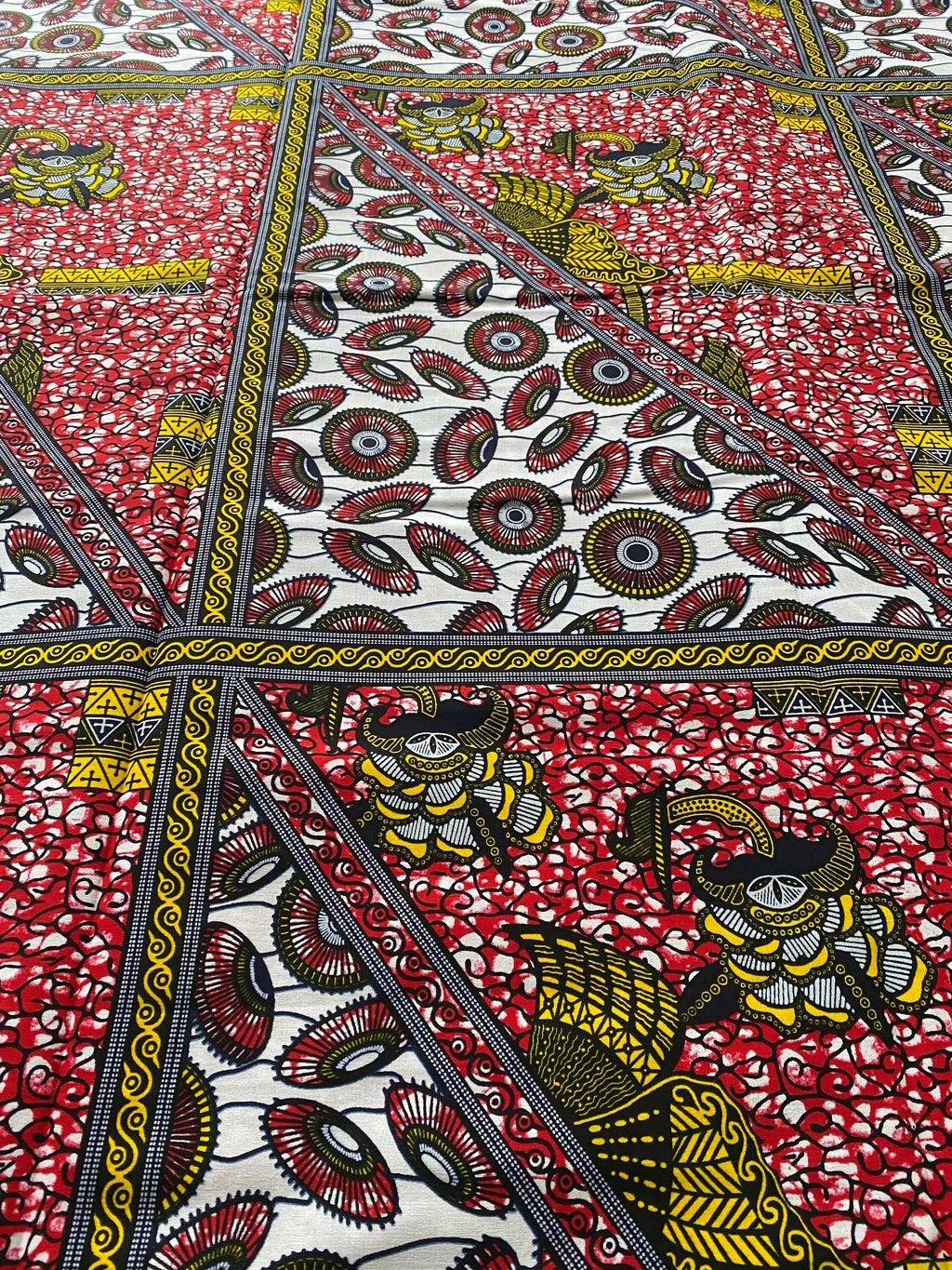 Bold Ankara African Print Fabric: 6 Yards 100% Cotton Wax Print