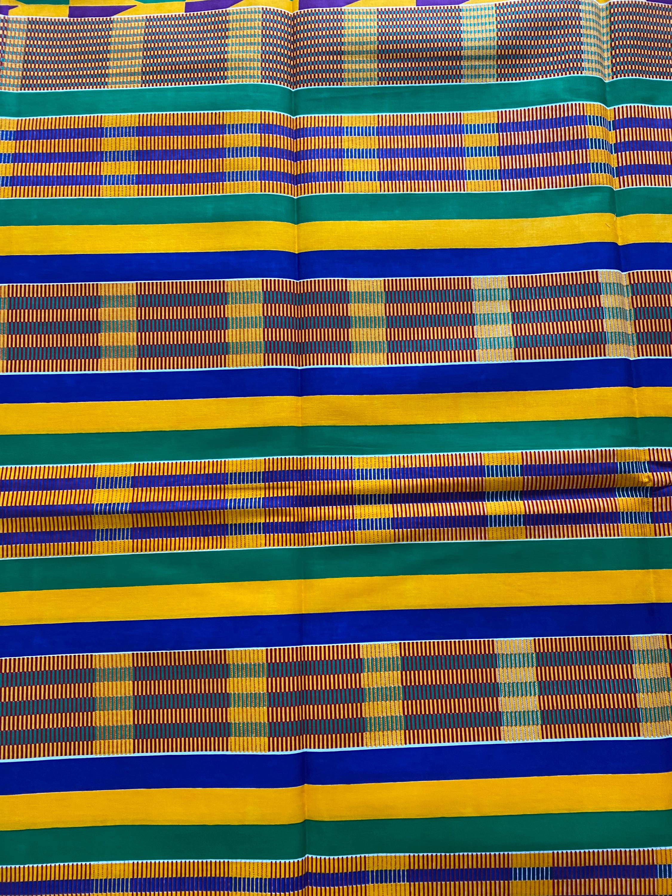 6yards Kente Genuine 100% cotton fabric  African wax