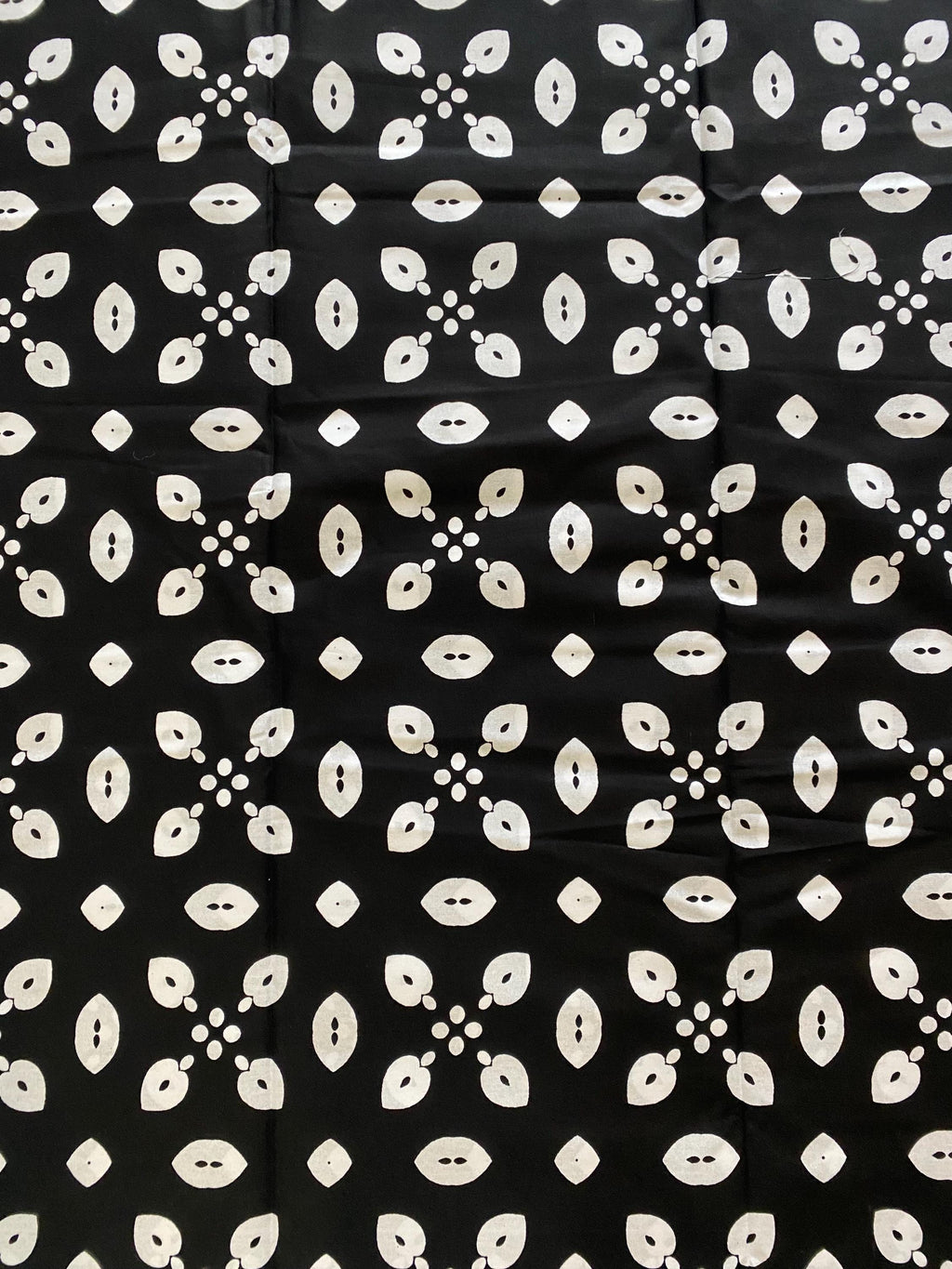 Black & White Ankara Wax Print Fabric, 6 Yards, 100% Cotton