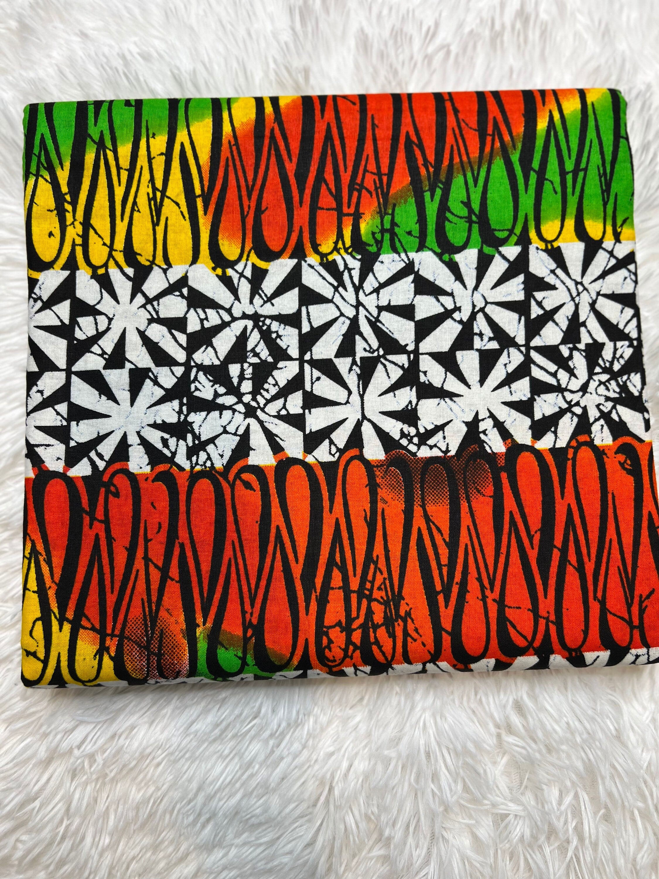 Bold Ankara African Print Fabric: 6 Yards 100% Cotton Wax Print