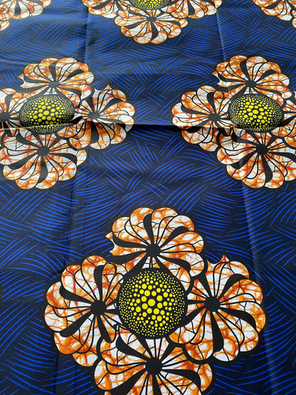 Polycotton African Fabric 6 Yards Soft Ankara Wax Print Material