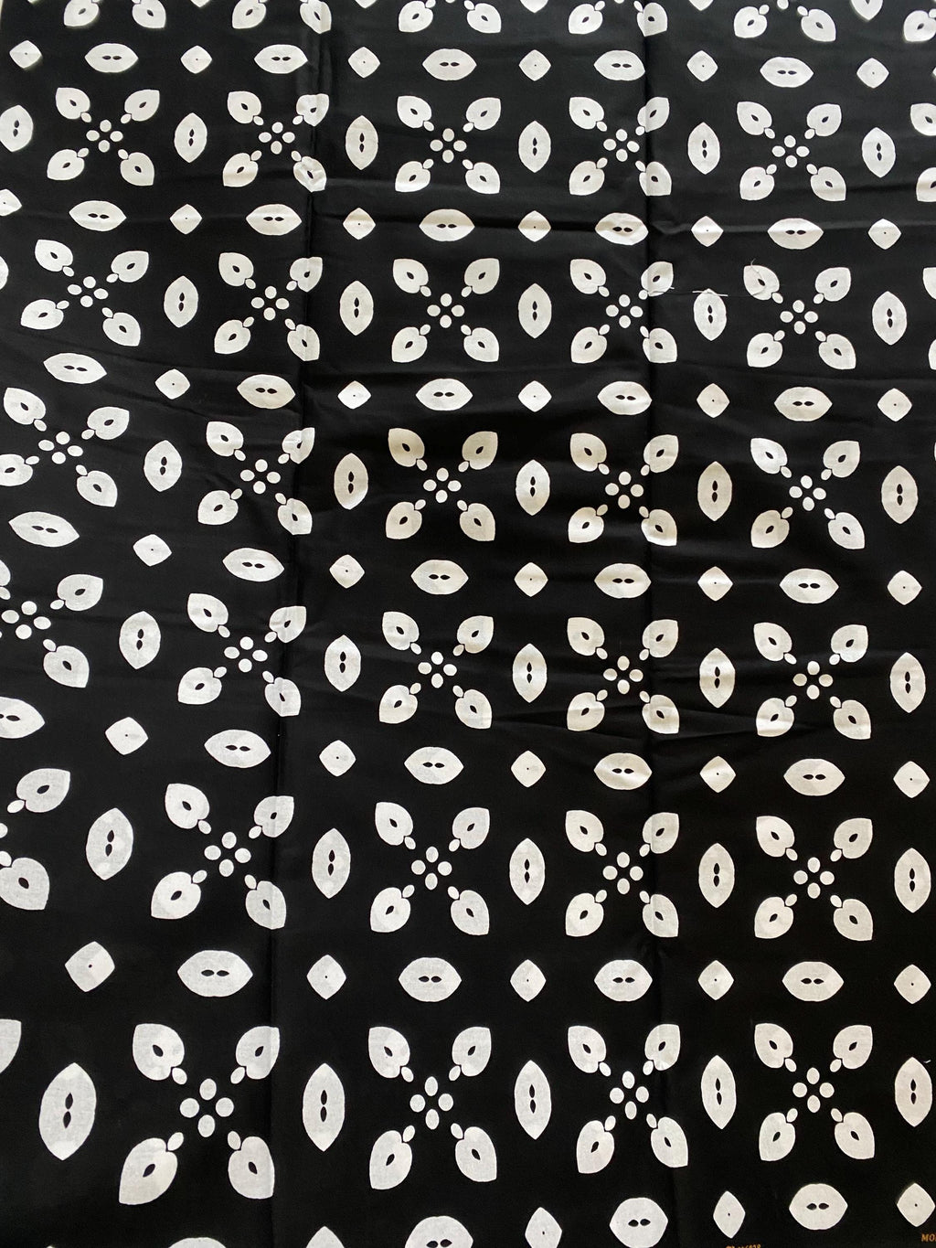 Black & White Ankara Wax Print Fabric, 6 Yards, 100% Cotton