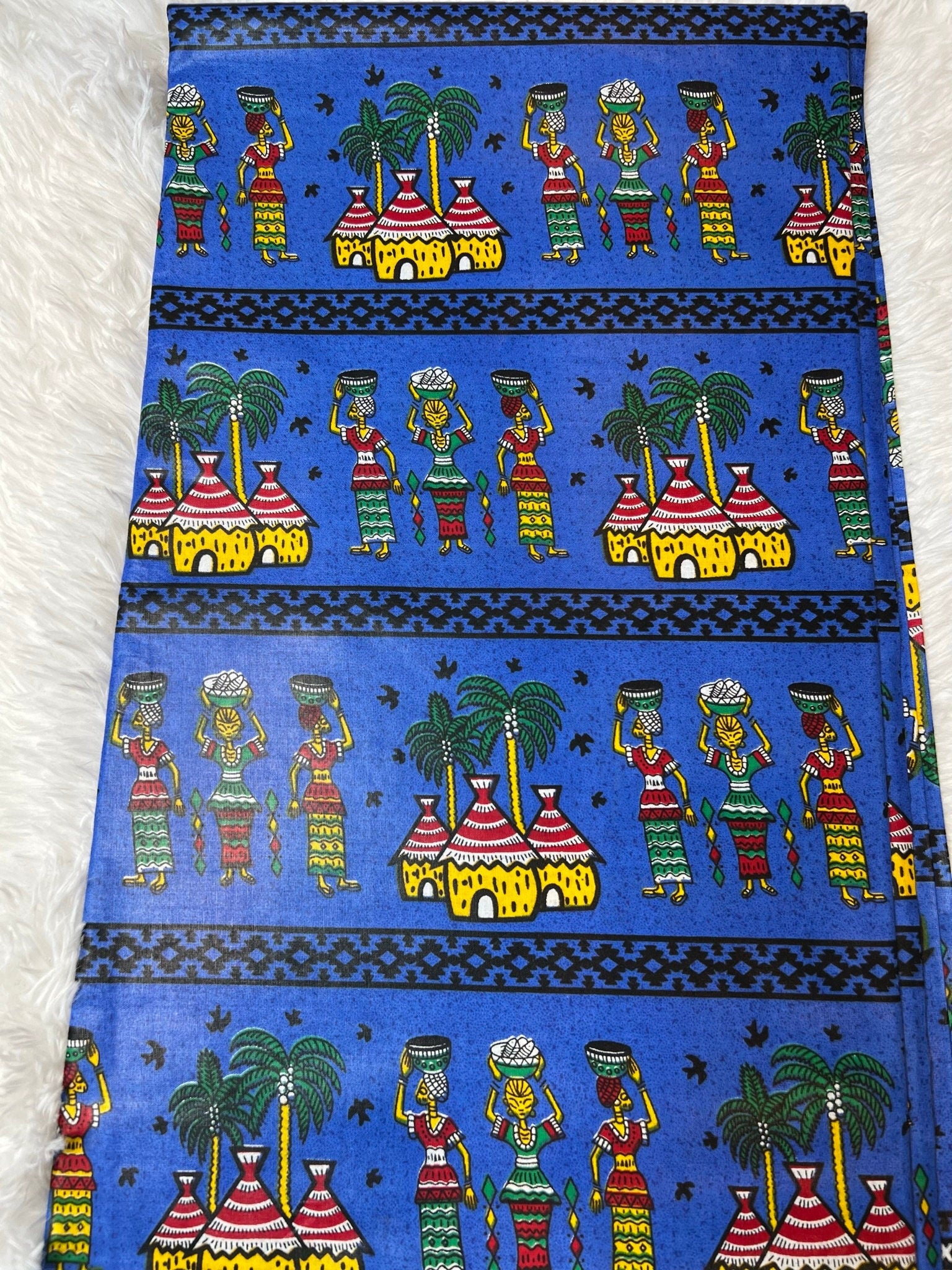 Mud Print Fabric 6 Yards African Tribal Wax Print Cloth