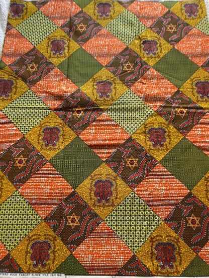 Polycotton African Fabric 6 Yards Soft Ankara Wax Print Material