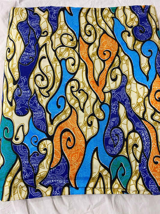 Colorful Ankara Fabric: African Print Polycotton, 6 Yards