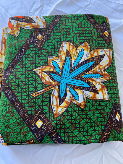 Polycotton African Fabric 6 Yards Soft Ankara Wax Print Material