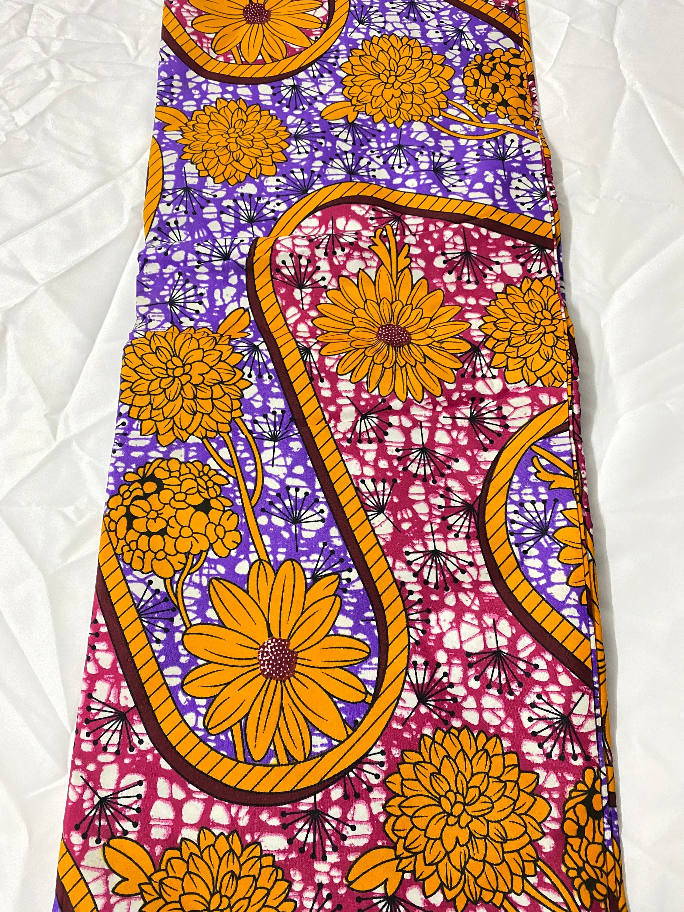 Polycotton African Fabric 6 Yards Soft Ankara Wax Print Material