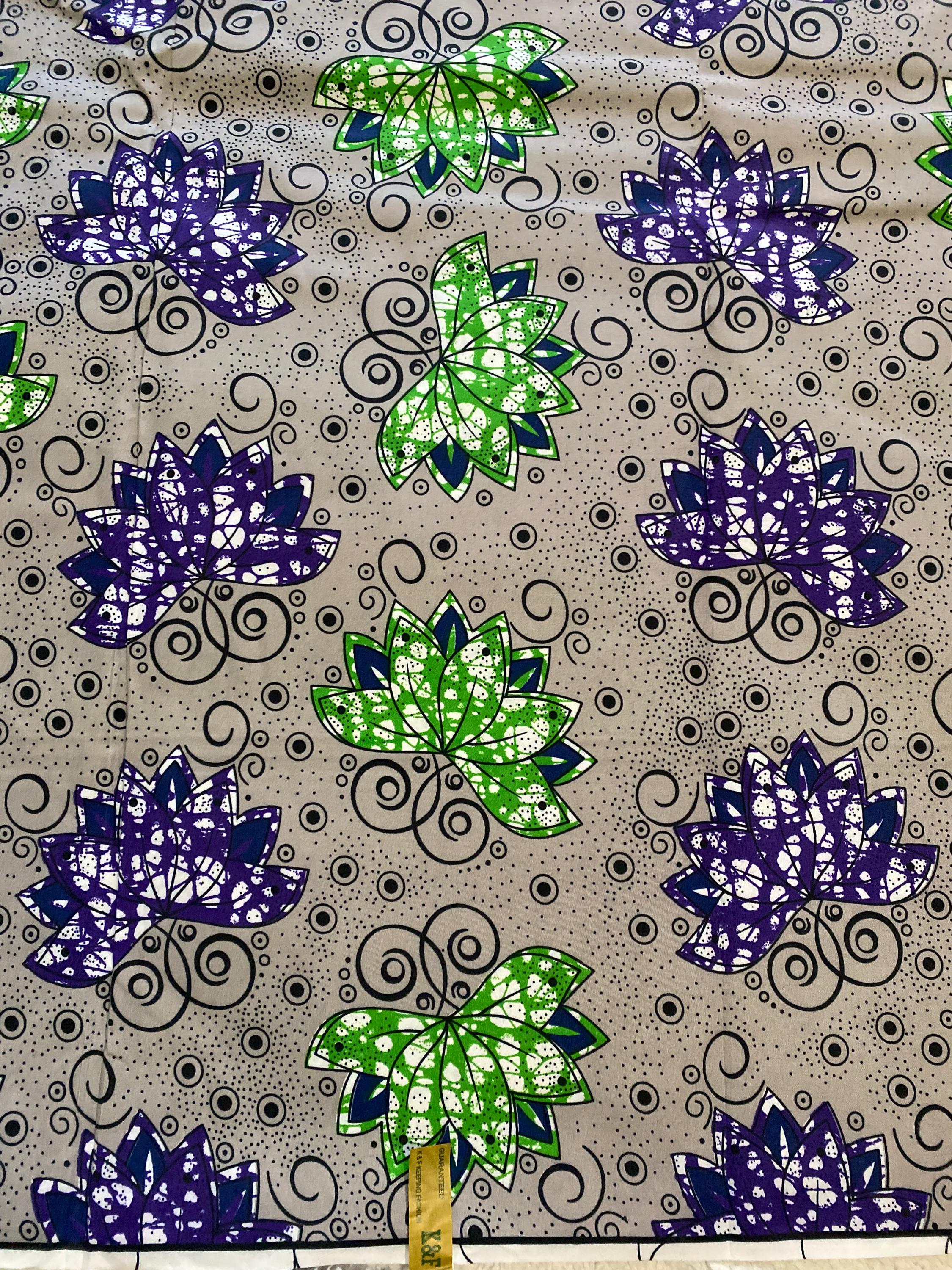 Polycotton African Fabric 6 Yards Soft Ankara Wax Print Material