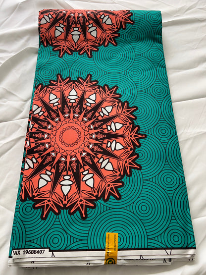 Polycotton African Fabric 6 Yards Soft Ankara Wax Print Material