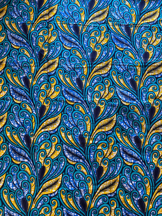 Ankara Wax Print Fabric, Exclusive African Cotton, 6 Yards