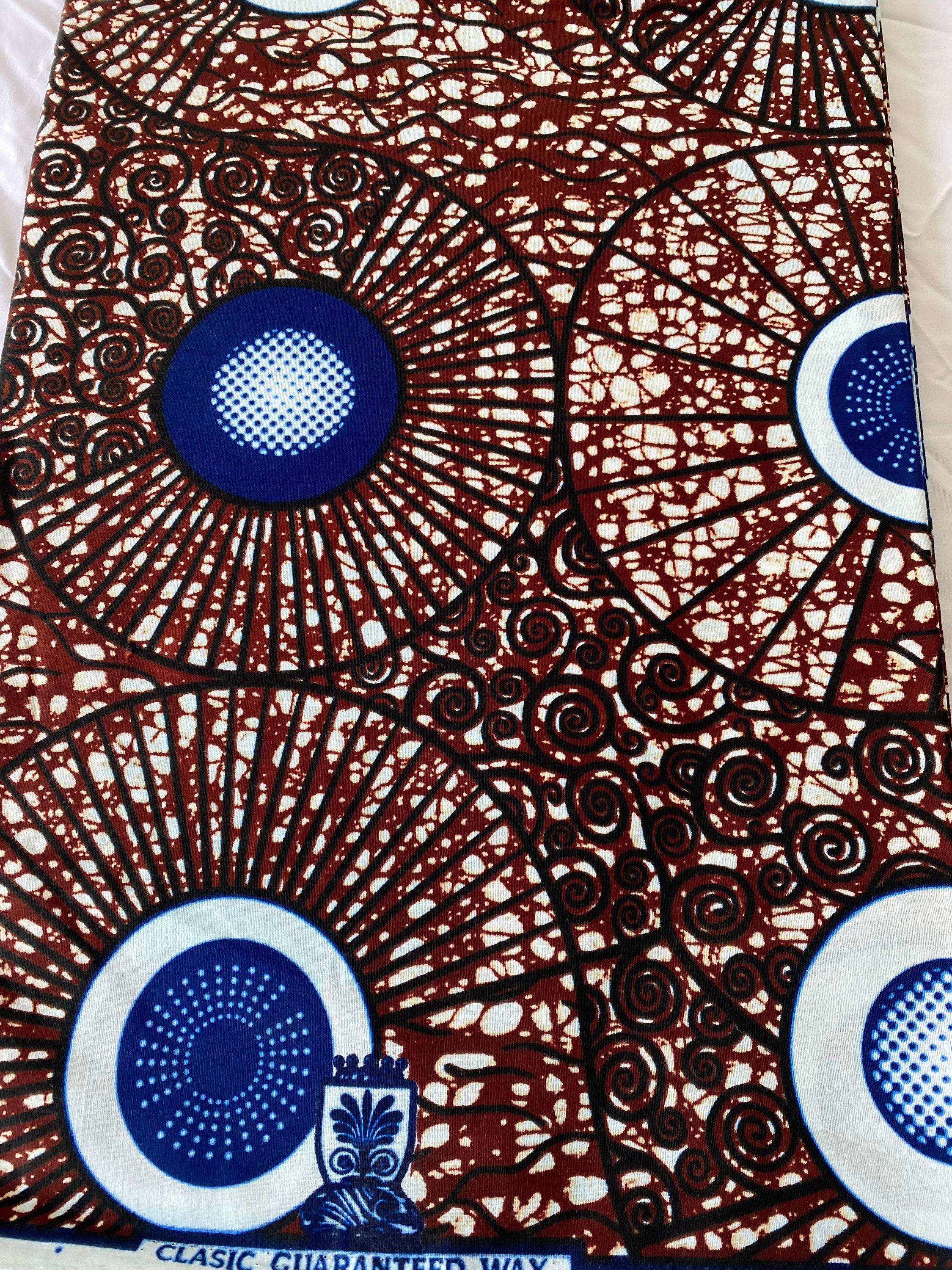 6 Yards 100% Cotton Ankara Wax Print Fabric African Print for Dressmaking, Quilting & Home Décor