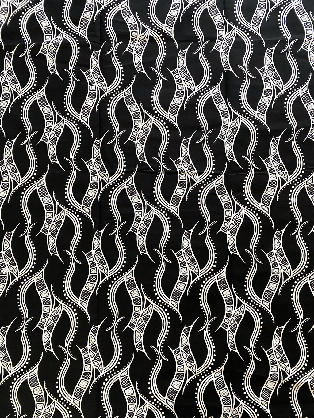 Black & White African Wax Print Fabric – Ankara Cotton, 6 Yards