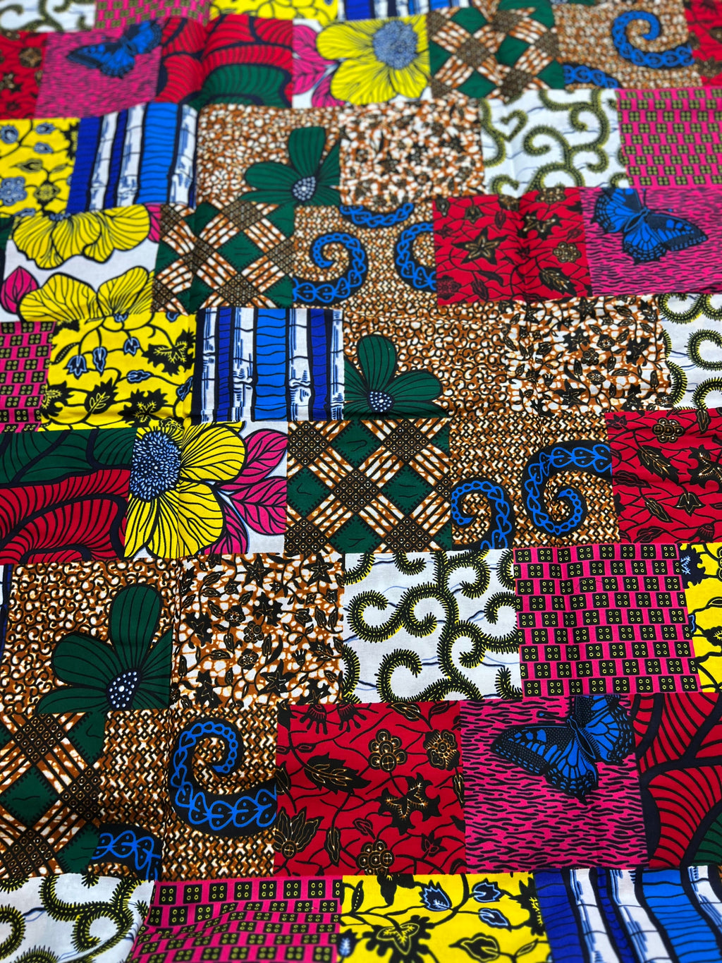 Multicoloured African Wax Print Fabric: 6 Yard Cotton Textile