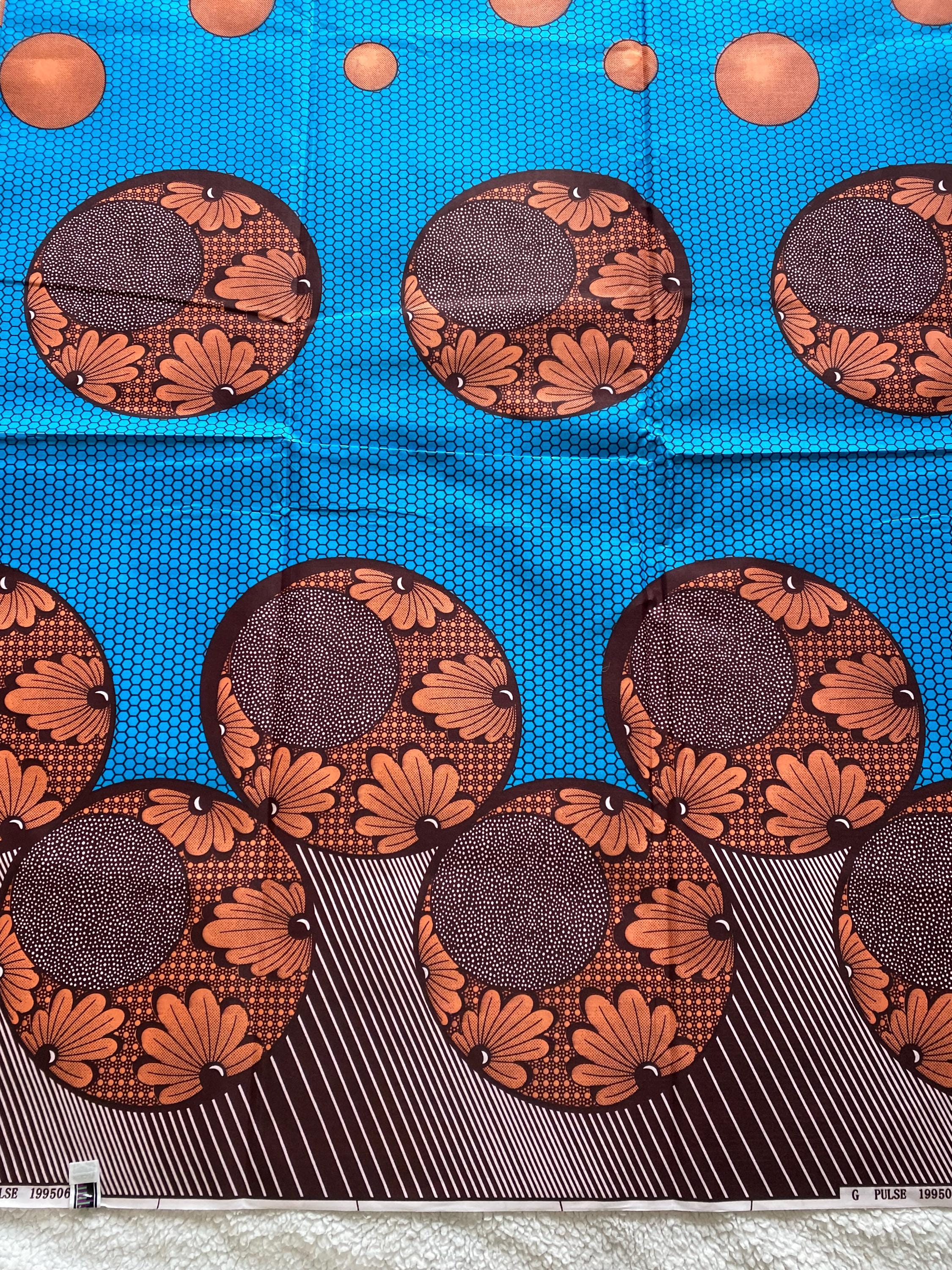 Polycotton African Fabric 6 Yards Soft Ankara Wax Print Material