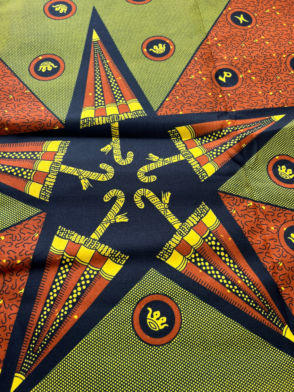 Double Sided Ankara Fabric: Colorful African Print, 6 Yards