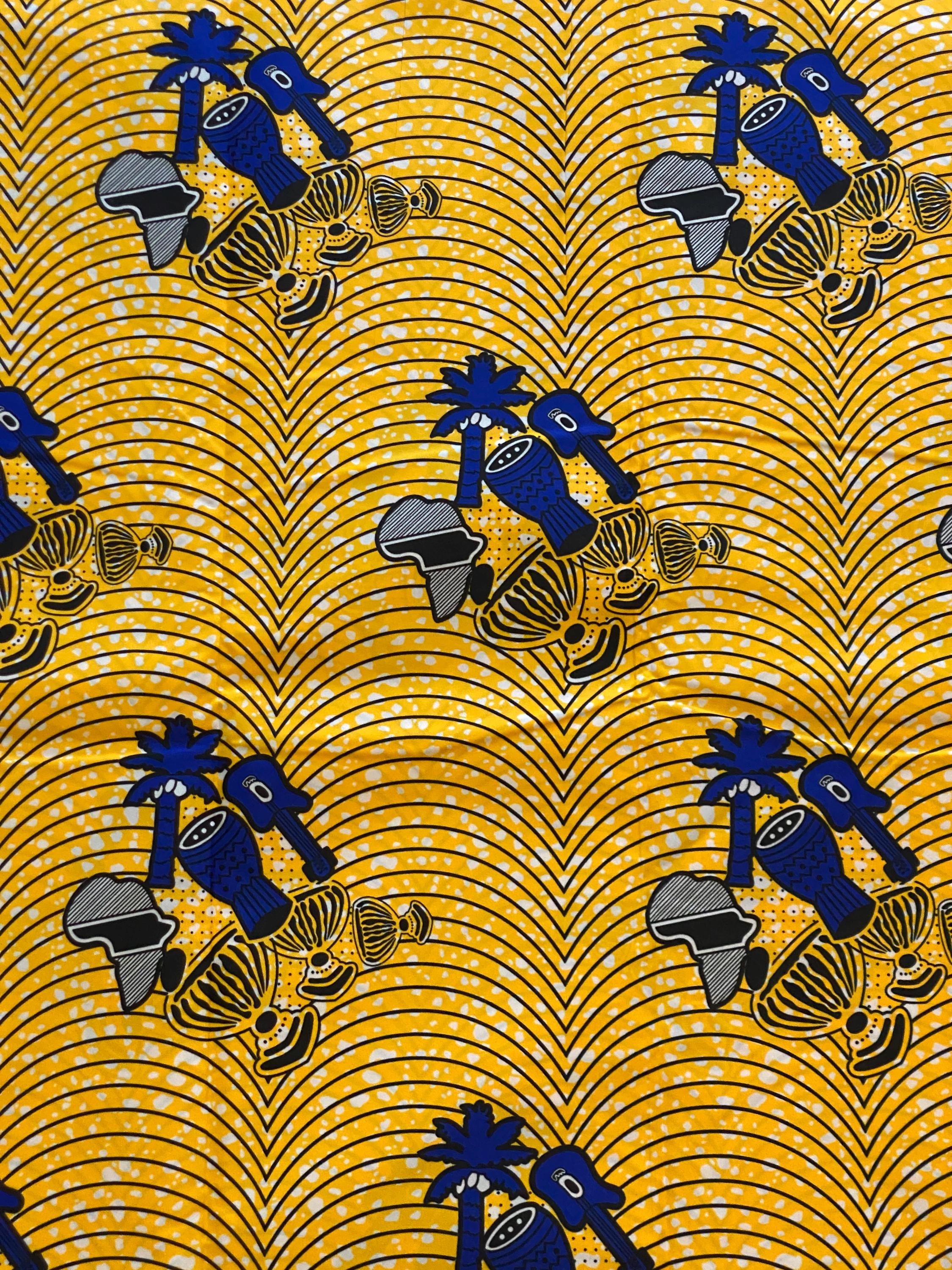 Polycotton African Fabric 6 Yards Soft Ankara Wax Print Material