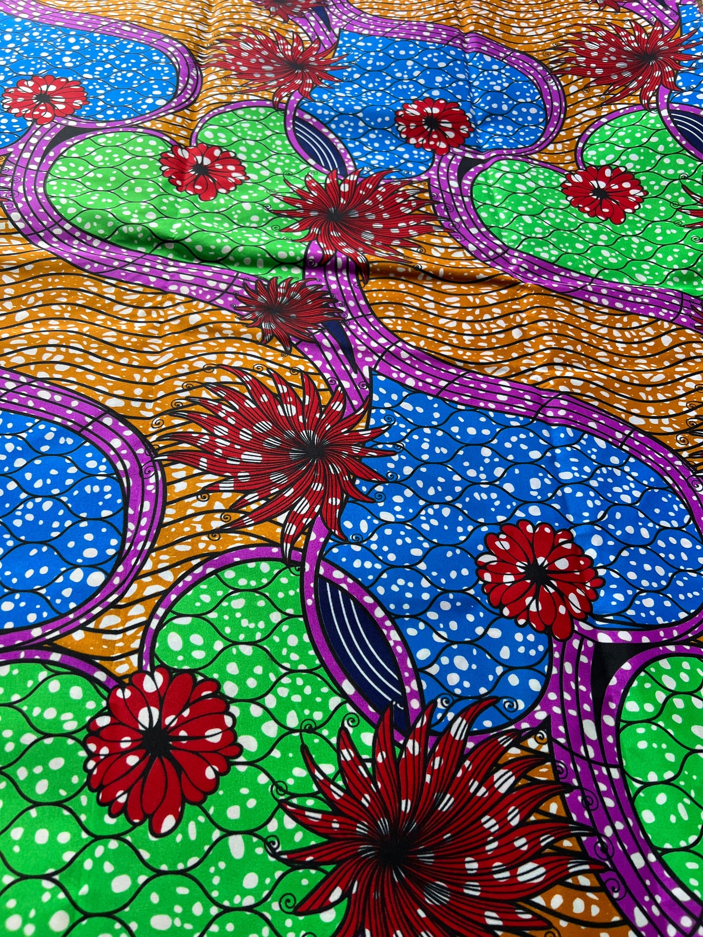 Polycotton African Fabric 6 Yards Soft Ankara Wax Print Material
